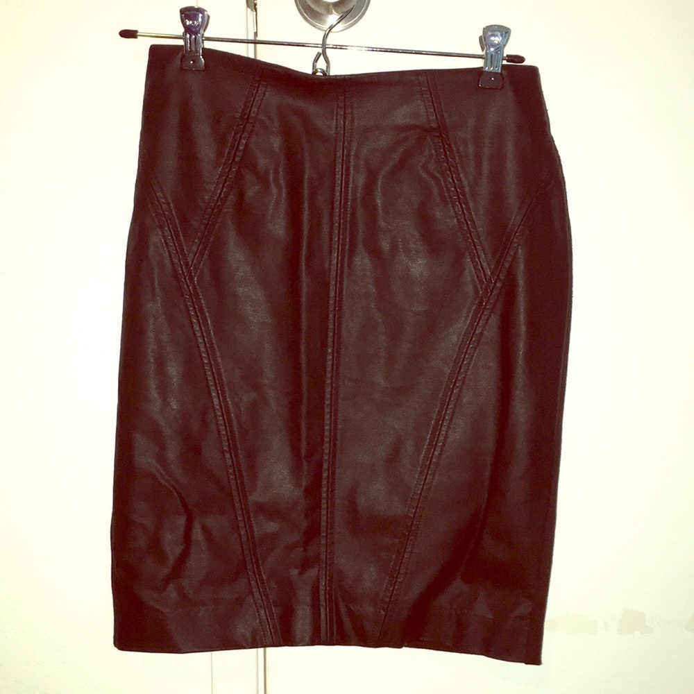 Faux Leather Pencil Skirt